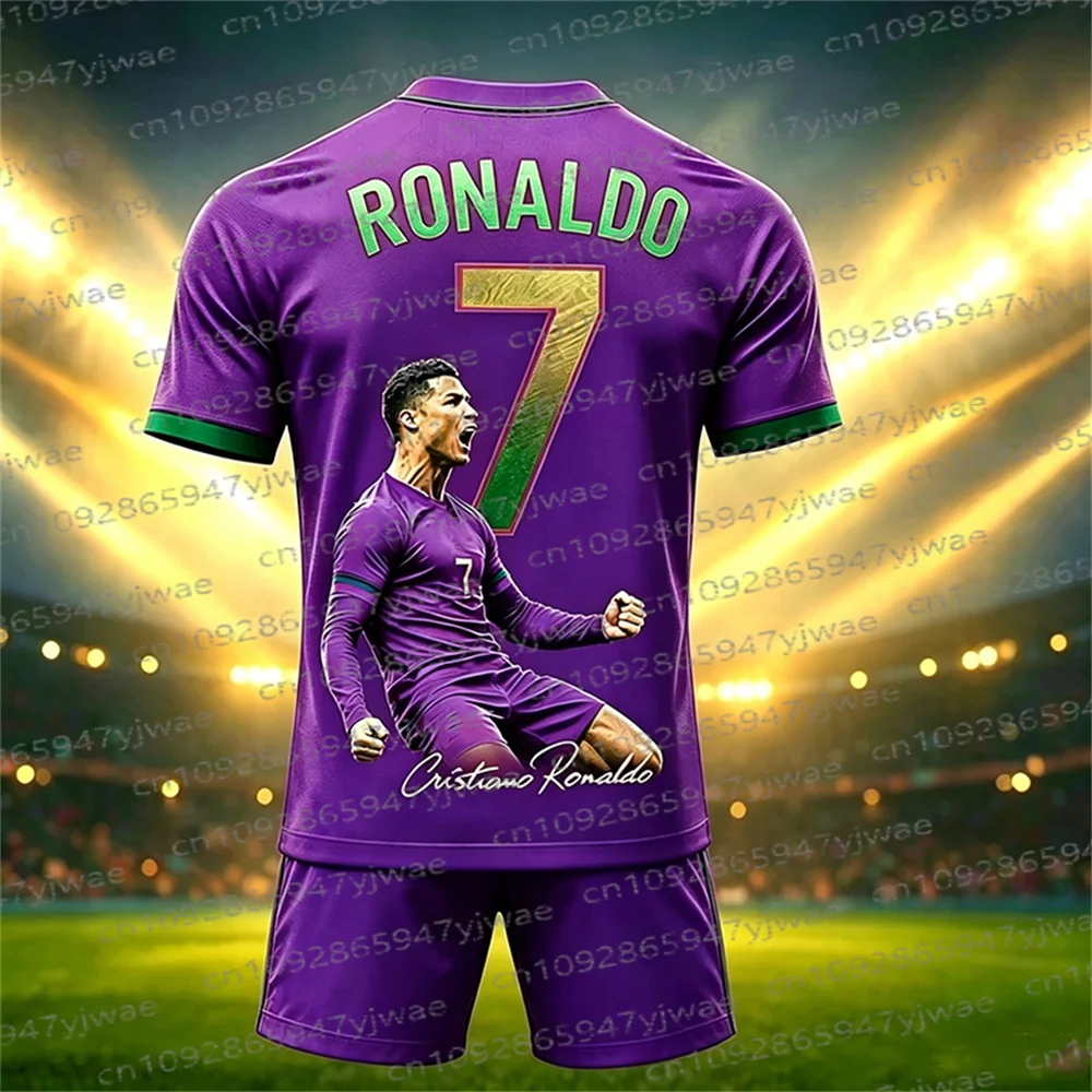 26/27 Sonderedition Ronaldo Fans Fußballtrikot T-Shirt Shorts Set Damen Herren Sportbekleidung Sommer Casual Kinder T-Shirt Set 2-teiliges Set – Detail 15