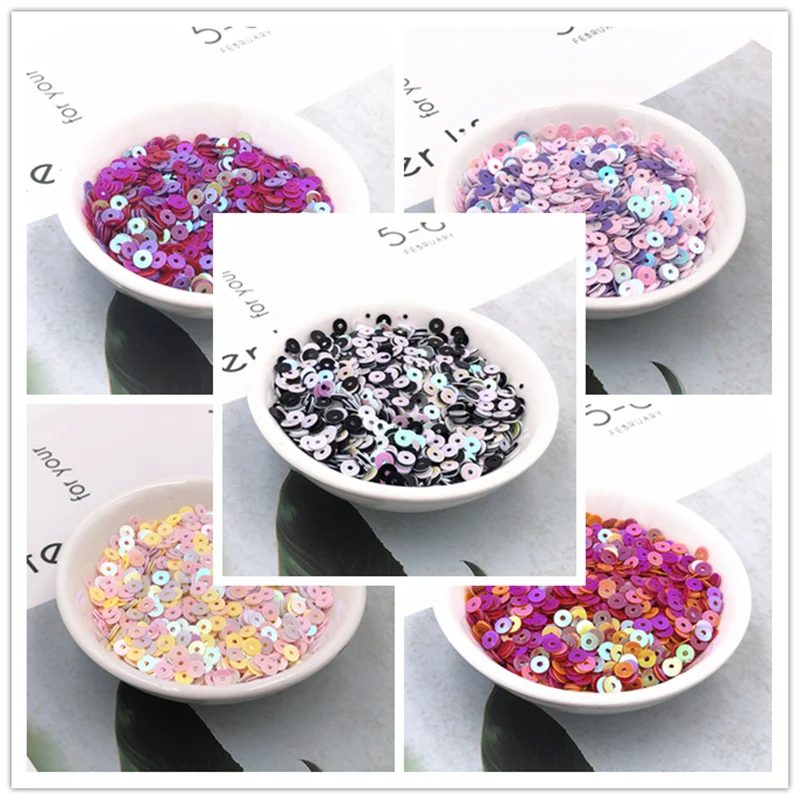 1000Pcs/5g/Pack 4mm AB Colors Mix Match PVC Sequins For Crafts Paillettes Sewing Decoration DIY Accessory Lentejuelas Para Coser