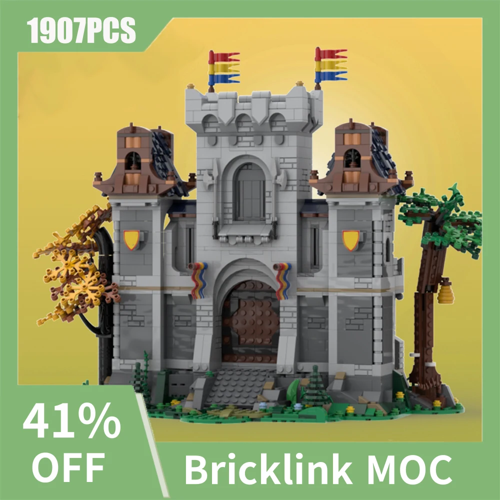 NEW 1907PCS European Medieval Black Falcon Castle Gate model DIY creative ideas Child Toy BirthdayGift Building Blocks MOC-10305