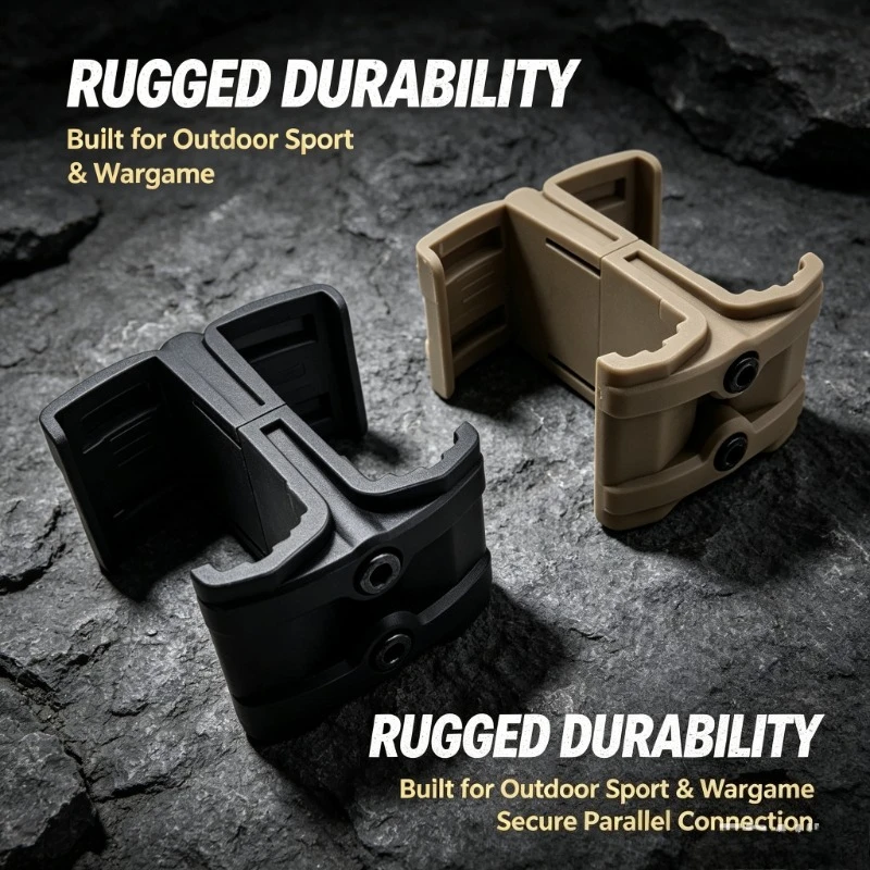 Dual‑Mag Parallel Coupler Accessory, Universal Magazine Link Clip for Practical Outdoor Site Application