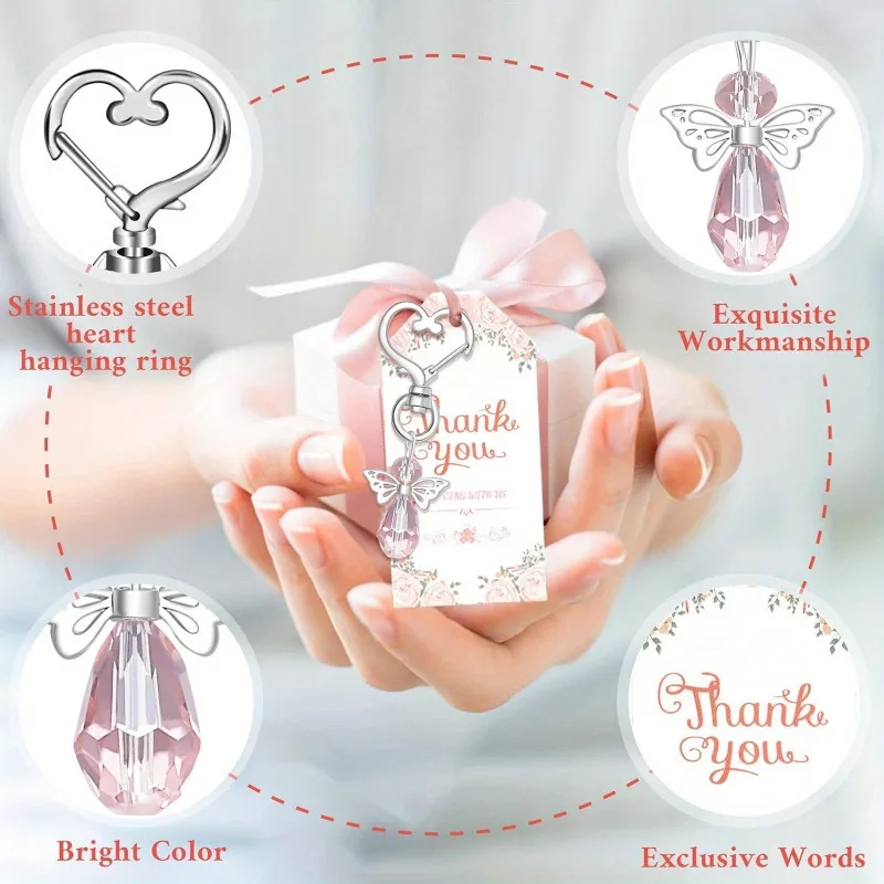 36 Stück elegante Engel-Schlüsselanhänger-Geschenke, Taufzubehör, Engel-Schlüsselanhänger, Organisationstaschen, Halloween, Weihnachten