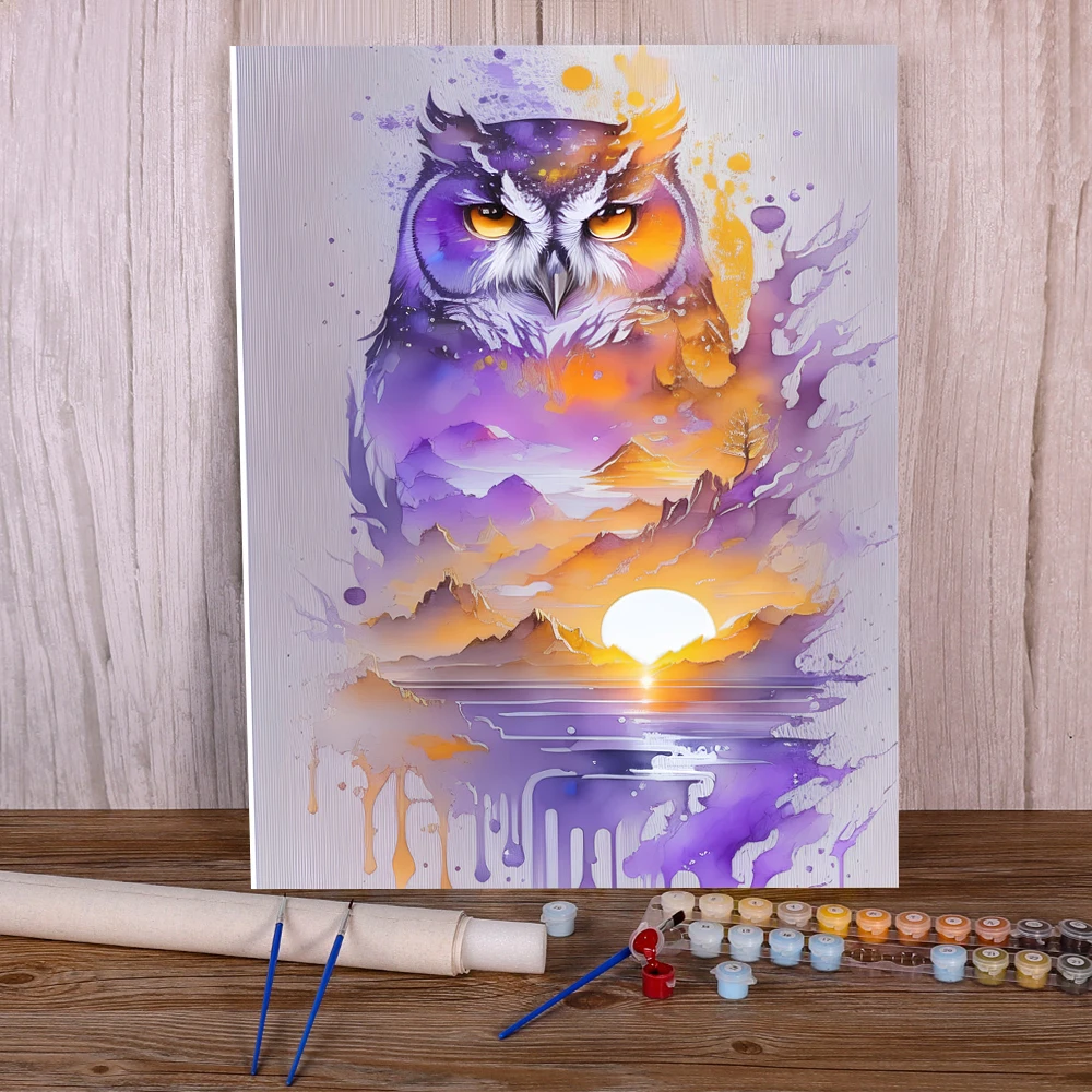 Bird Owl Paint By Numbers Set Oil Paints 40*50 Picture By Numbers Photo Wall Decoration For Adults Wall Art Handicraft Handiwork