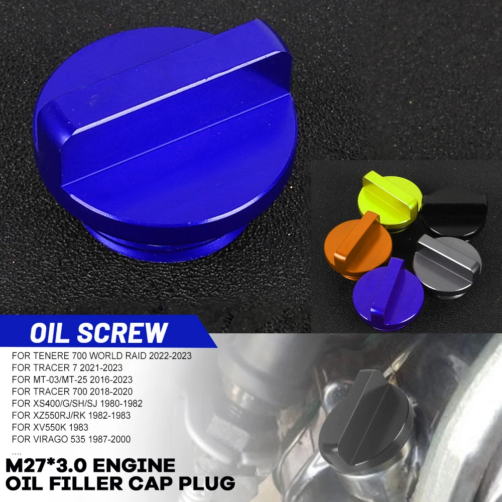 

Винты для наполнителя двигателя мотоцикла YAMAHA TENERE 700 WORLD RAID 2022-2023 для трассировщика 7 M27 * 3,0 ATV 2021-2023