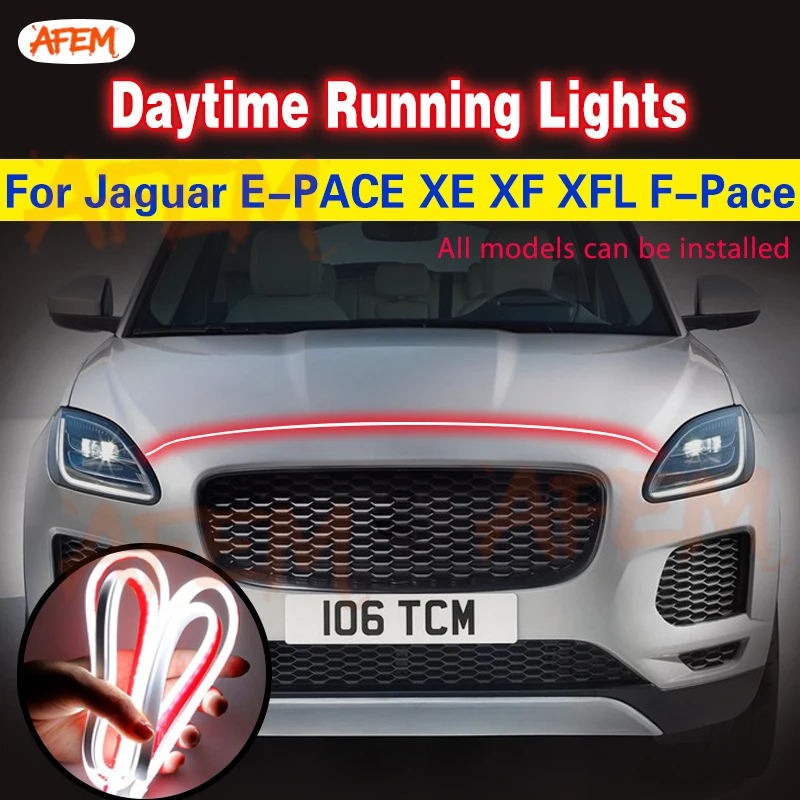 Daytime Running Light Car DRL The Fog Driving Daylight Head Drl Lamps For Jaguar E-PACE XE XF XFL F-Pace Universal Light Strip
