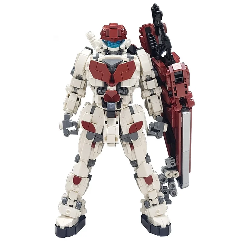 Classic Mech Red Robot Goded of War Building Blocks Action Figures Mecha Warrior Collection Model Brick Toys Holiday Kids Gift