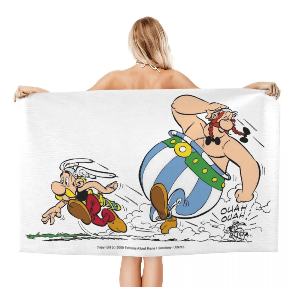 Custom Asterix And Obelix Beach Towel The Gaul Dogmatix Breathable Microfiber Shower Towels