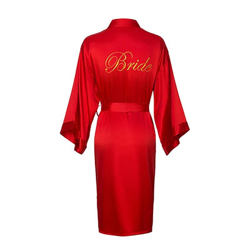 Bridal Nightgown Women's Sexy Home Clothes Ice Silk Robe Spring Summer Wedding Dress Maidsmaid Team Sleepwear Polyester Fiber
