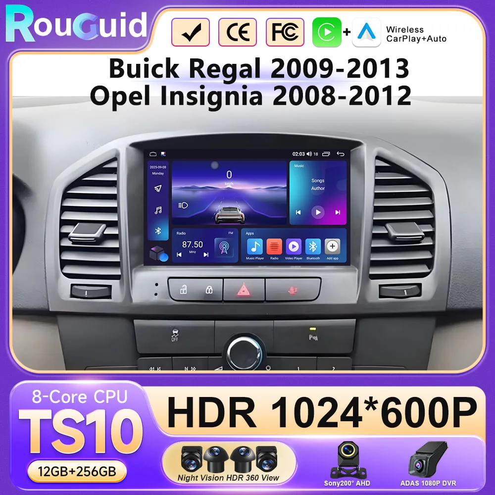 

Для Buick Regal 2009-2013, Opel Insignia 2008-2012: Автомагнитола Android 16 с Carplay, Автонавигацией, Мультимедиа, Видеоплеером и Bluetooth