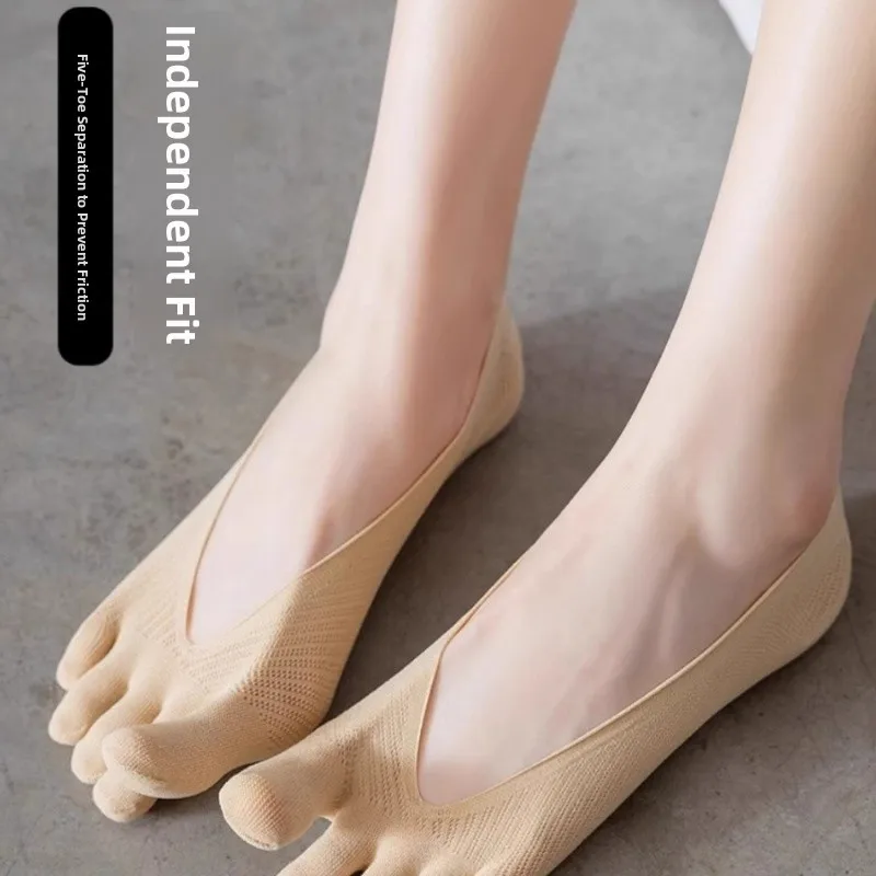 

Women's Summer Thin Five-Finger Sos Anti-Slip Invisible Boat Sos Breathable Toe Separators Lightweight ort Sos