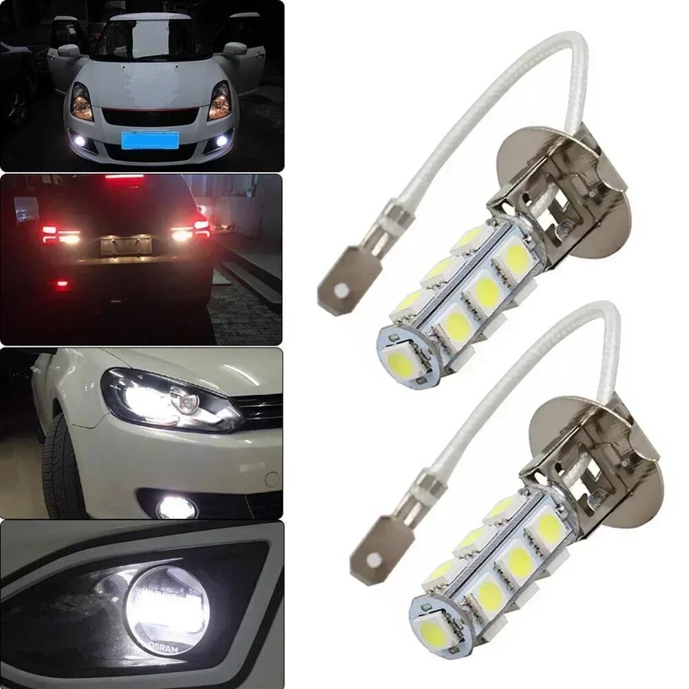 2pcs H3 LED 12V Car Light Fog Light DRL Driving Lamp Flashlight Torches Replace LED Bulbs Super Bright Lighting 6500K White