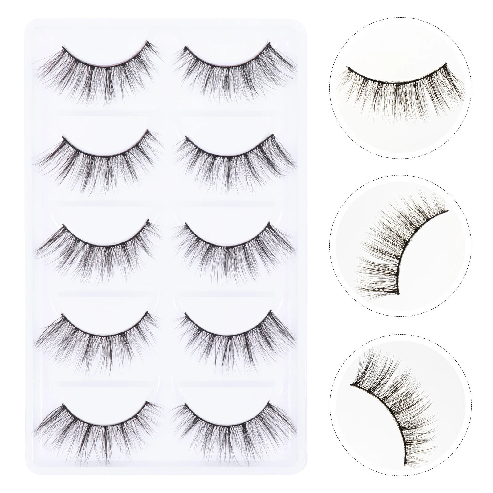 

5Pairs False Eyelashes Dense Cross Handmade Hair Natural Thick Voluminous Eye Lashes for Nightlife Photography