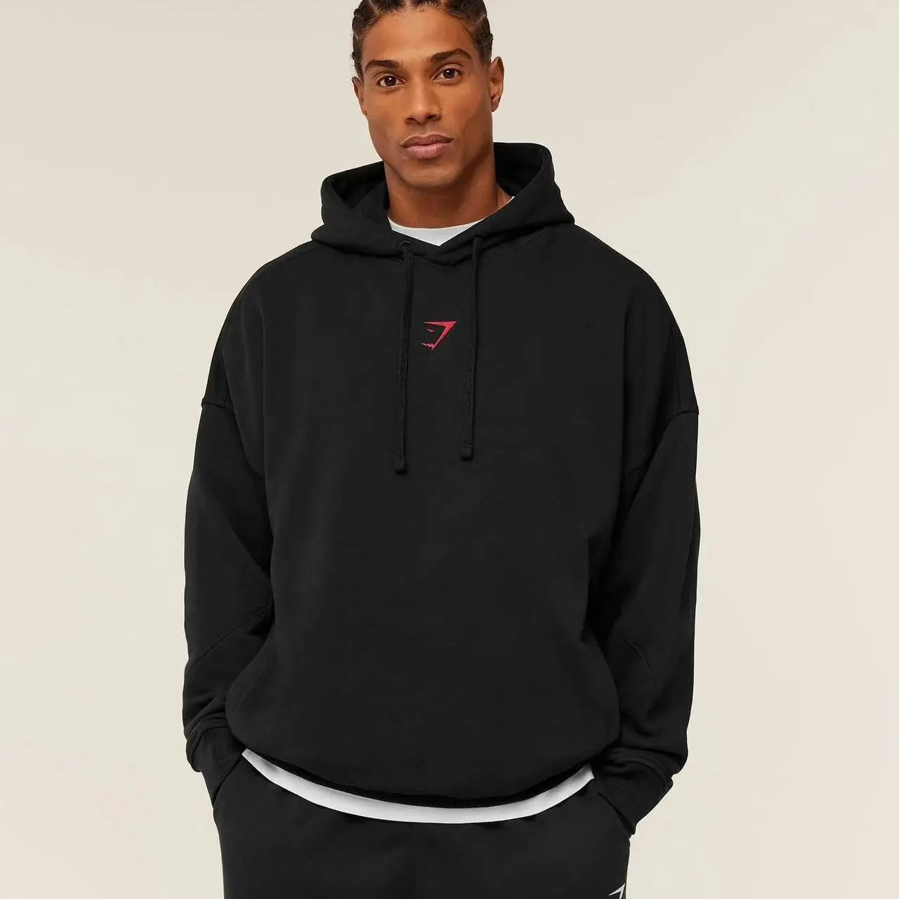 GYMSHARK pure cotton hooded long sleeved outerwear fitness suit, GYMSHARK sports fitness strength training hooded