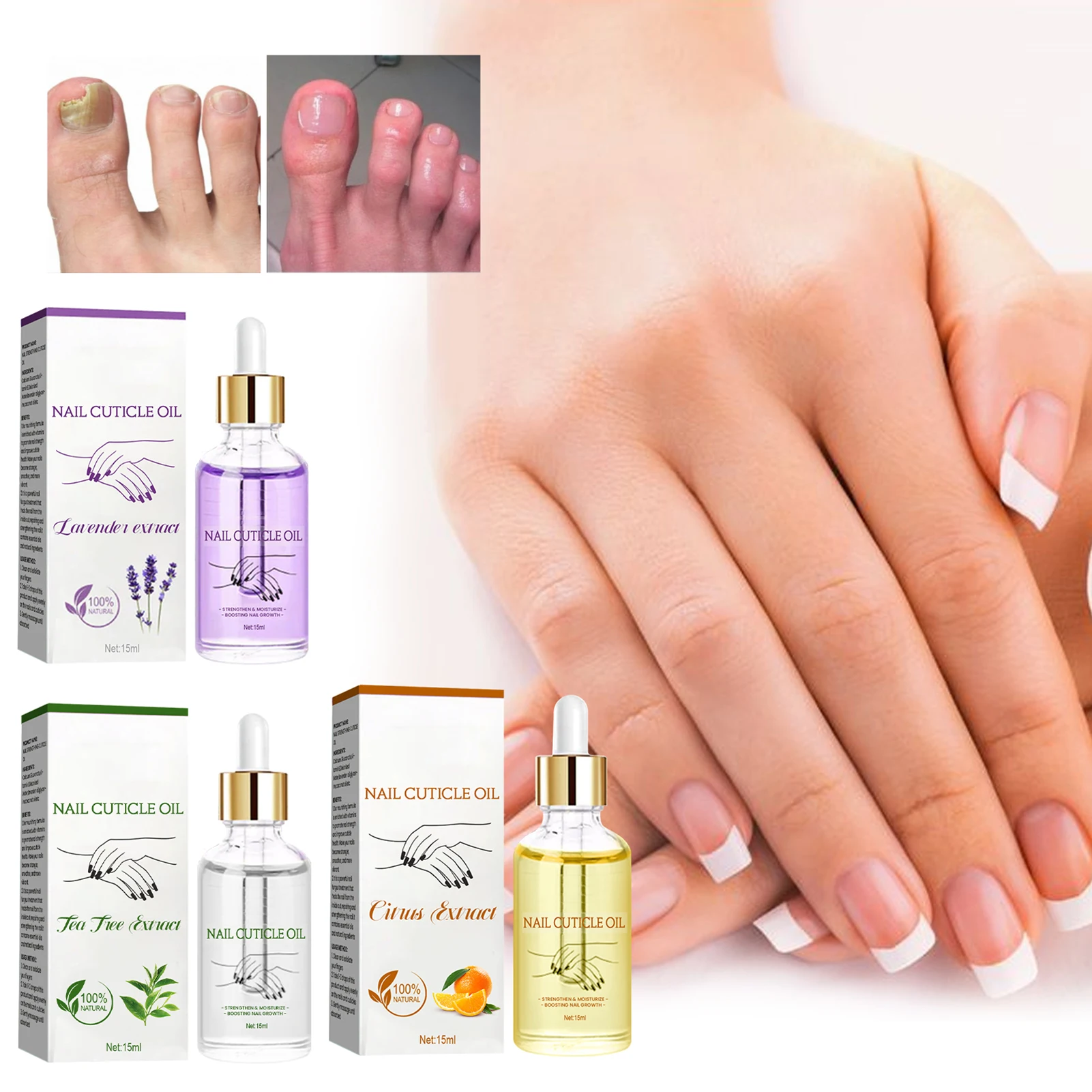 Nail Strengthening Cuticle Oil Hydrating Moisturizing Citrus Scented Cuticle Oil for Repaired Cuticles Overnight 15ml