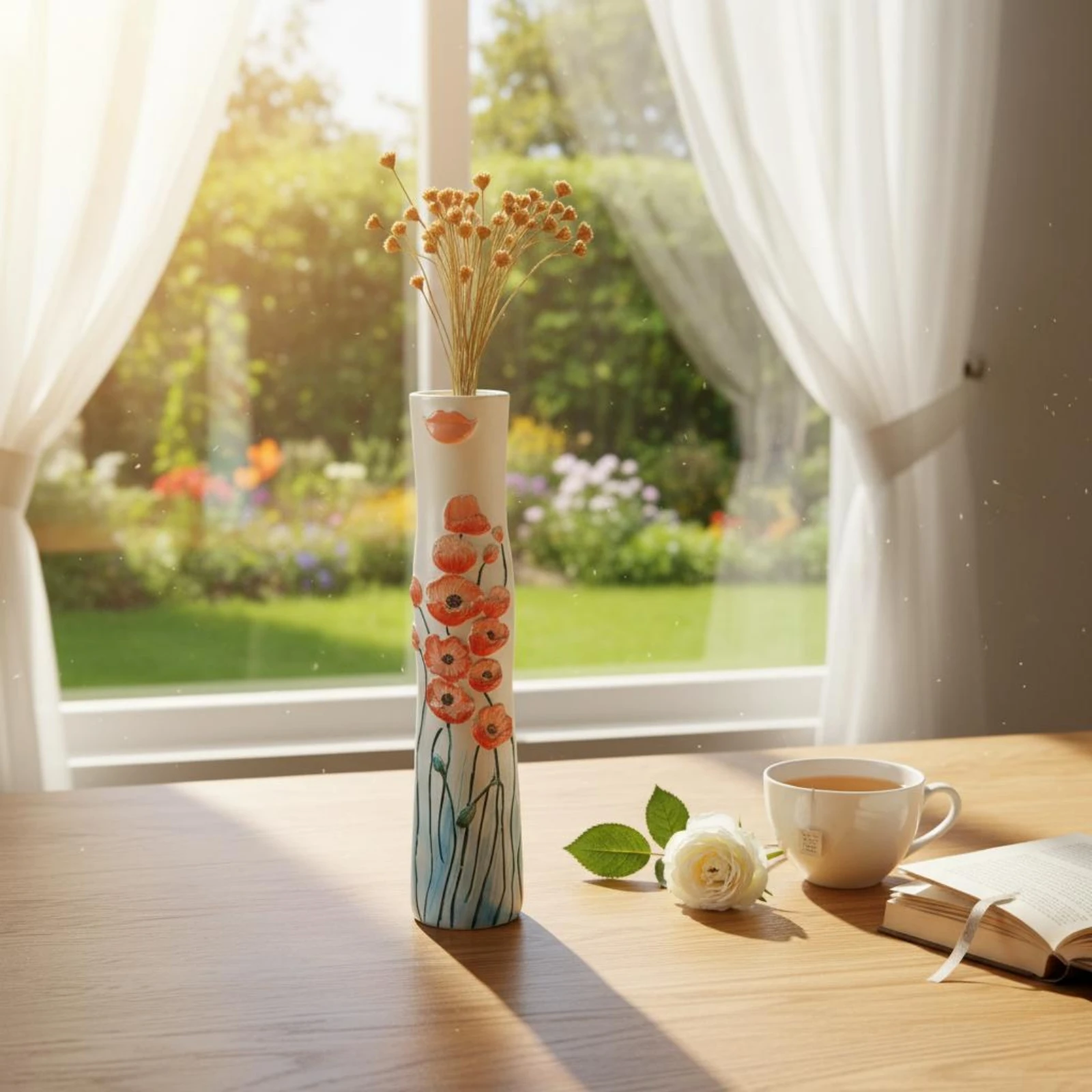 3 Pieces Ceramic Bud Vase Gift Idea Narrow Neck Vase Home Decor Glossy Glaze Sturdy for Desk