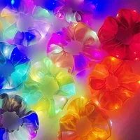 LED Luminous Scrunchies Hairband Women Glowing Elastic Hair Tie Hair Rope Girl Glow in the Dark Party Supplies Hair Accessory - Image 5