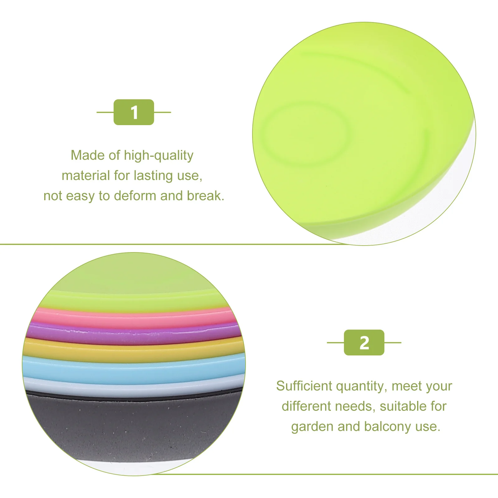 

50Pcs Plastic Flower Pot Plate Holder Round Saucer Tray Durable Anti-Sun Aging Resistant Non-Slip Base for Garden Balcony Plants