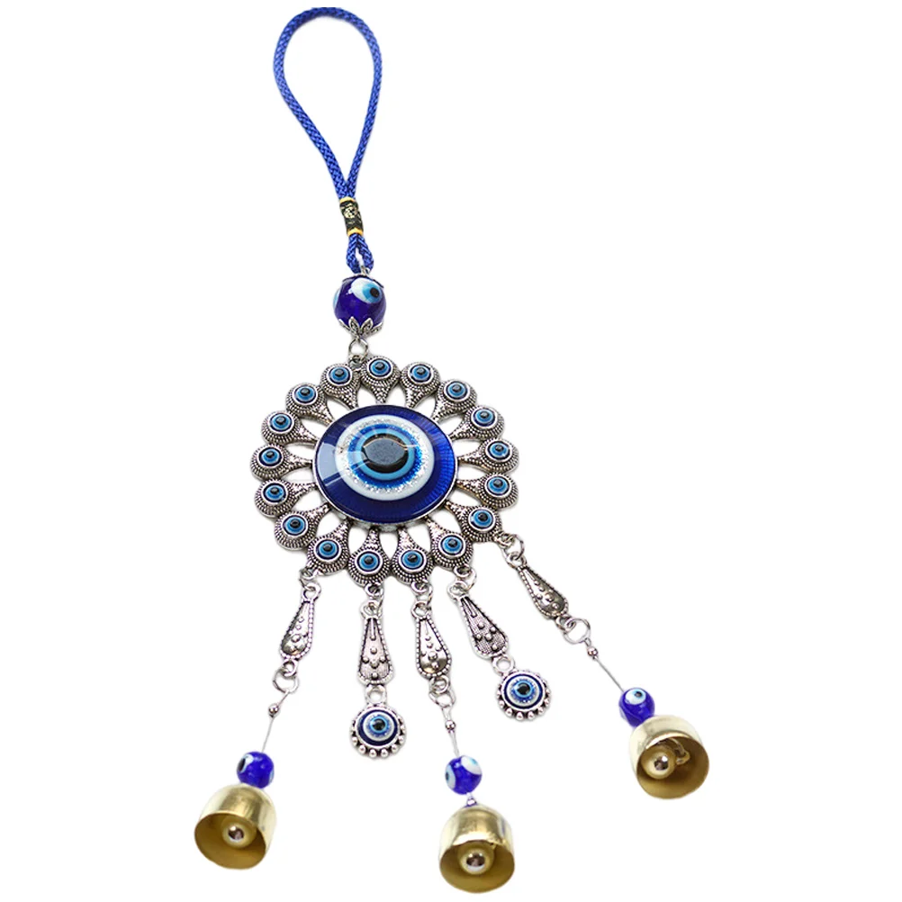 

Metal Wind Chime Hanging naments Blue Evil Eye Car Decor Door Pendant Accessories Necklace Style