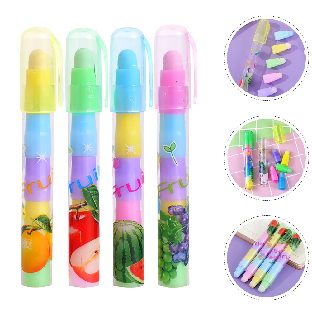 

36 Pcs Fruit Eraser Delicate Erasers Adorable Pencil Type Cute for Drawing Tpr Accessories