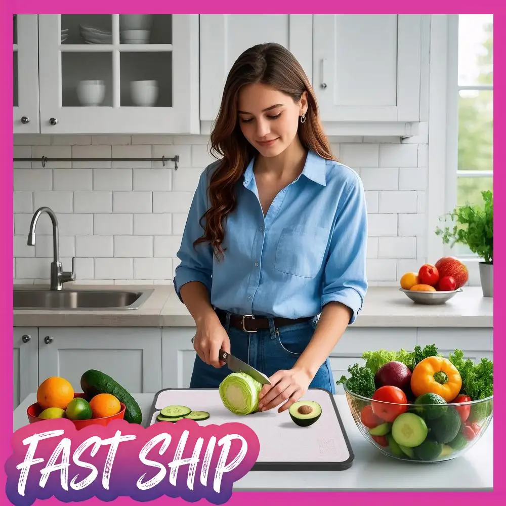 

Разделочная доска из пшеничной соломы, многоразовая, двусторонняя, стальная, утолщенная, большая, для мяса, многофункциональная кухонная утварь