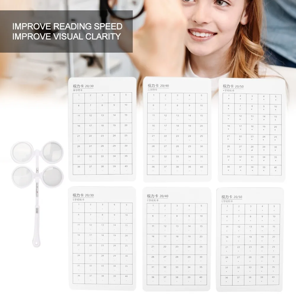 زعنفة بصرية قابلة للتعديل مادة بلاستيكية ± 200 درجة عدسة تجريبية الوجه 6 قطعة عدسة ± 150 درجة أداة تدريب الرؤية