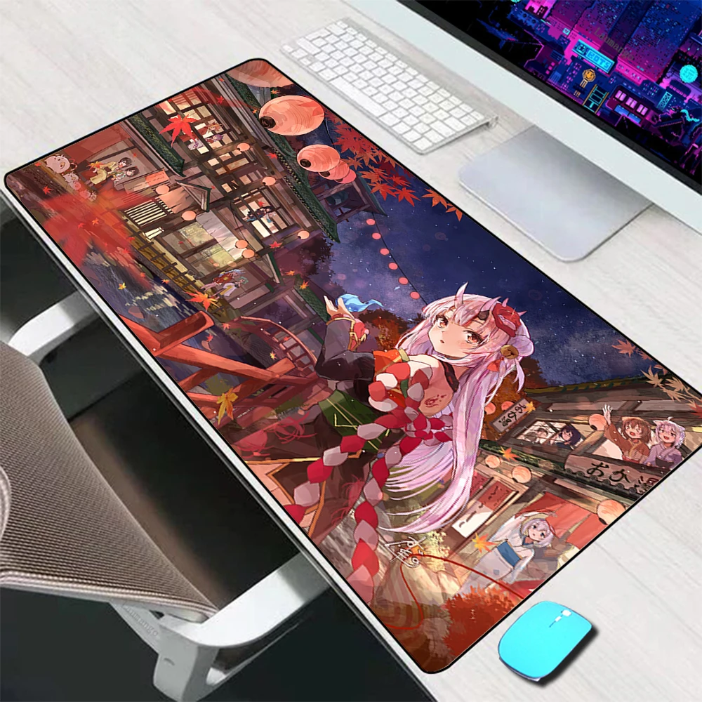 Nakiri Ayame Hololive Mouse Pad Large Gaming Accessories Mouse Mat Keyboard Mat Desk Pad Computer Mousepad Gamer Laptop Mausepad