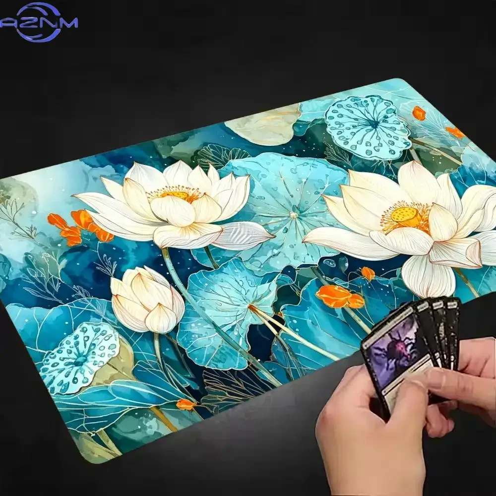 Golden Line White Lotus Mouse Pad The Magic Gathering Playmat TCG Office Desk Mat for Work Game PC Laptop Rug Carpet