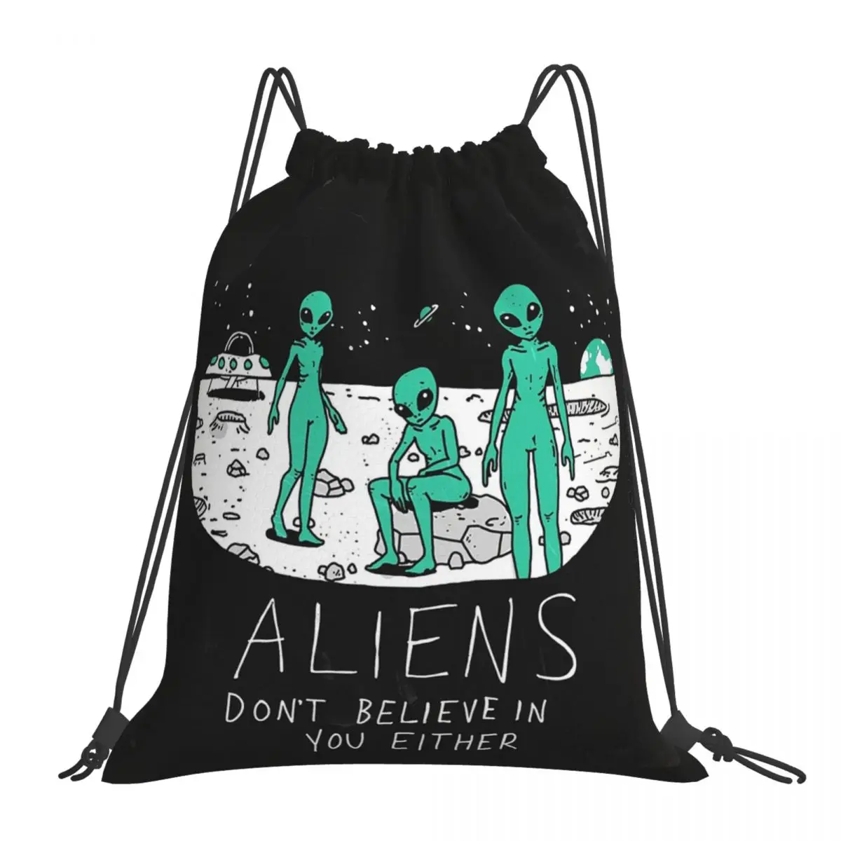 

Aliens Backpacks Multi-function Portable Drawstring Bags Drawstring Bundle Pocket Sundries Bag Book Bags For Man Woman Students