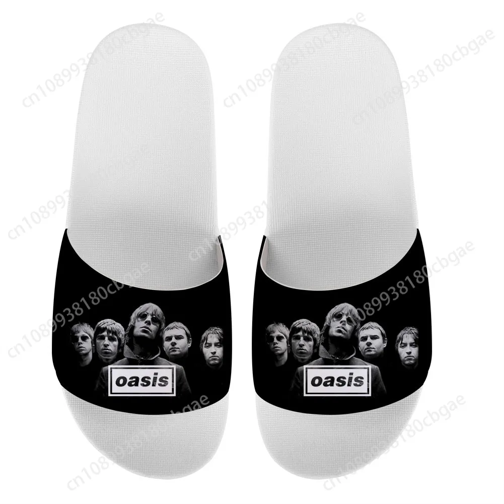 

Oasis Rock Band Music shoes Women Slippers Printed Lady Slipper Leisure Flat Shoes Summer Slippers Beach Shoe custom shoes