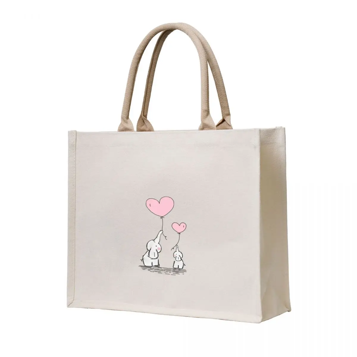

Elephant Mom and junior holding balloons Tote Bag bag luxury women eco pack Canvas bag reusable shopping bags