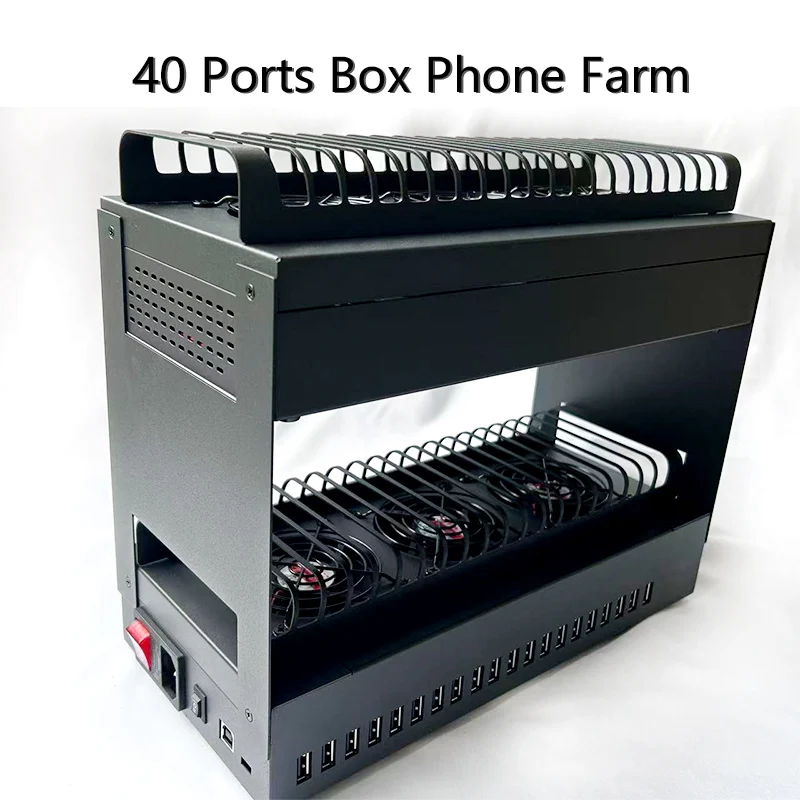 20 40 60 USB Ports Box Phone Farm USB Hub Android Control Box Batch Synchronization Control Unified Management Smartphones