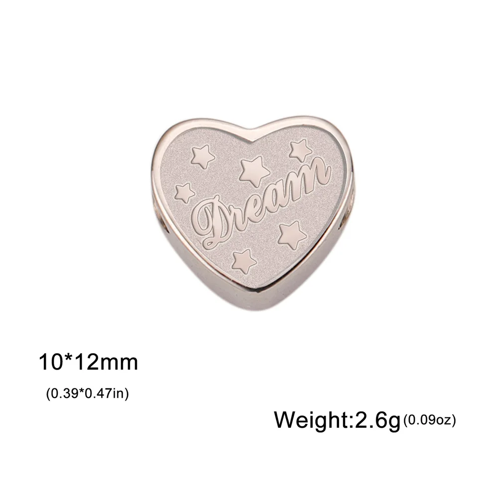 My Shape 5 pcs Mama Hope Love Charms for DIY Necklace Bracelet Good Luck Dream Stainless Steel Pendants for DIY Jewelry Making