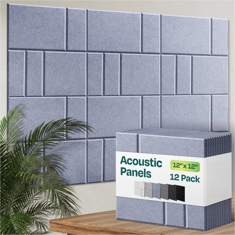 Soundproof Acoustic Panels Wall Sound Absorption Wall Panels for Home Studio Office Recording Room Music Room Noise Reduction