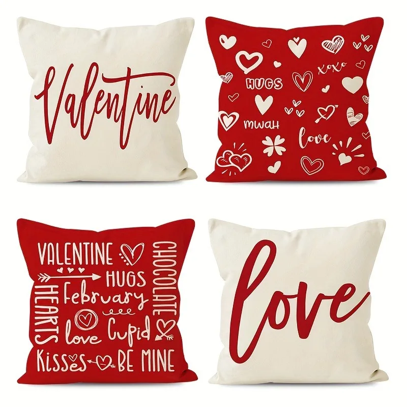 Valentine's Day decoration pillowcase home romantic sweet decoration suitable for room living room sofa cushion cover lover gift