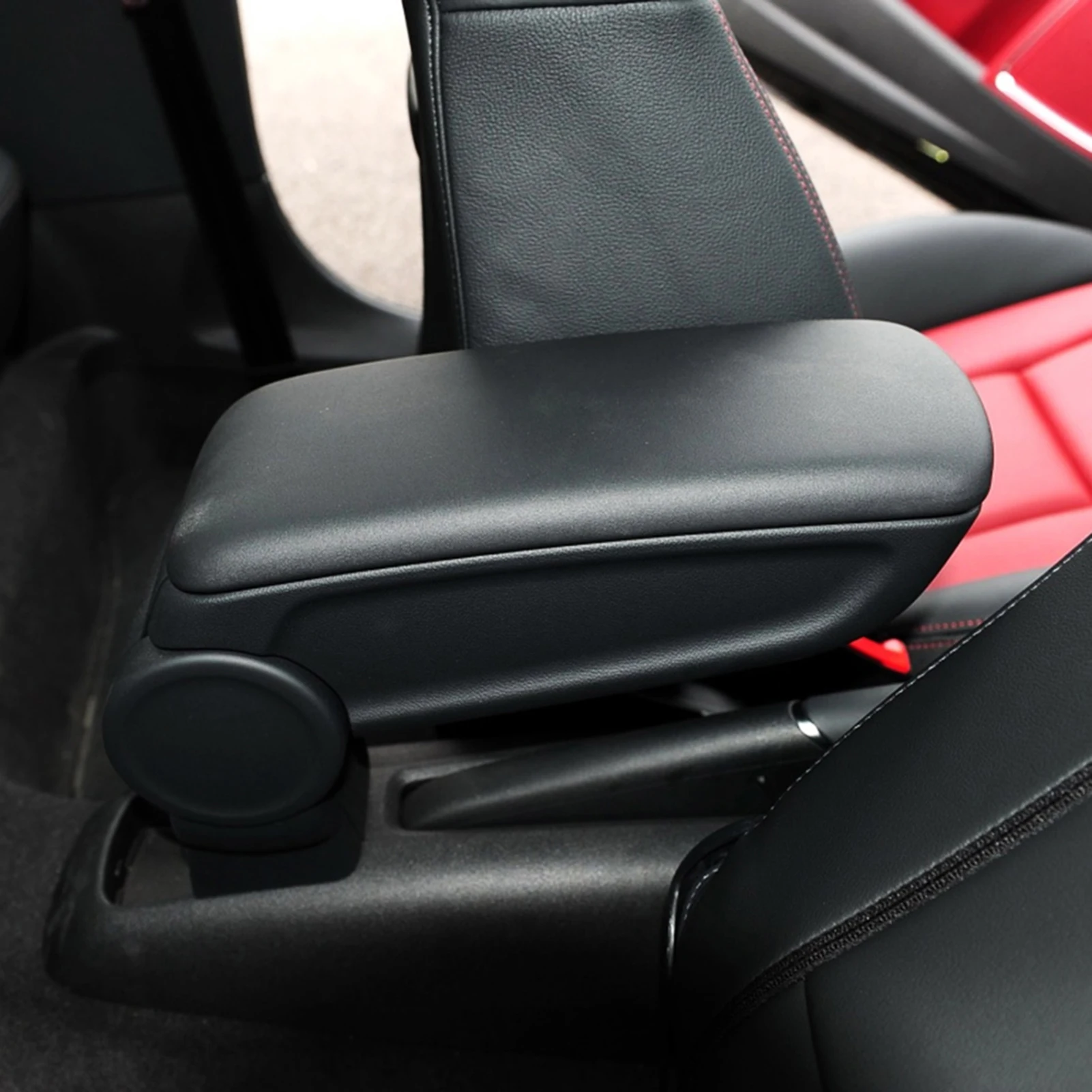 Leather Armrest Centre Console Lid Cover Replacement For Audi A1 8X1 2012-2018 Black