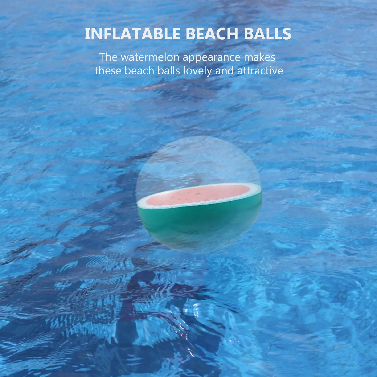 Inflatable Beach Balls Set – Watermelon Style, Waterproof & Durable, Smooth Surface for Pool, Beach, BBQ, Kids Fun