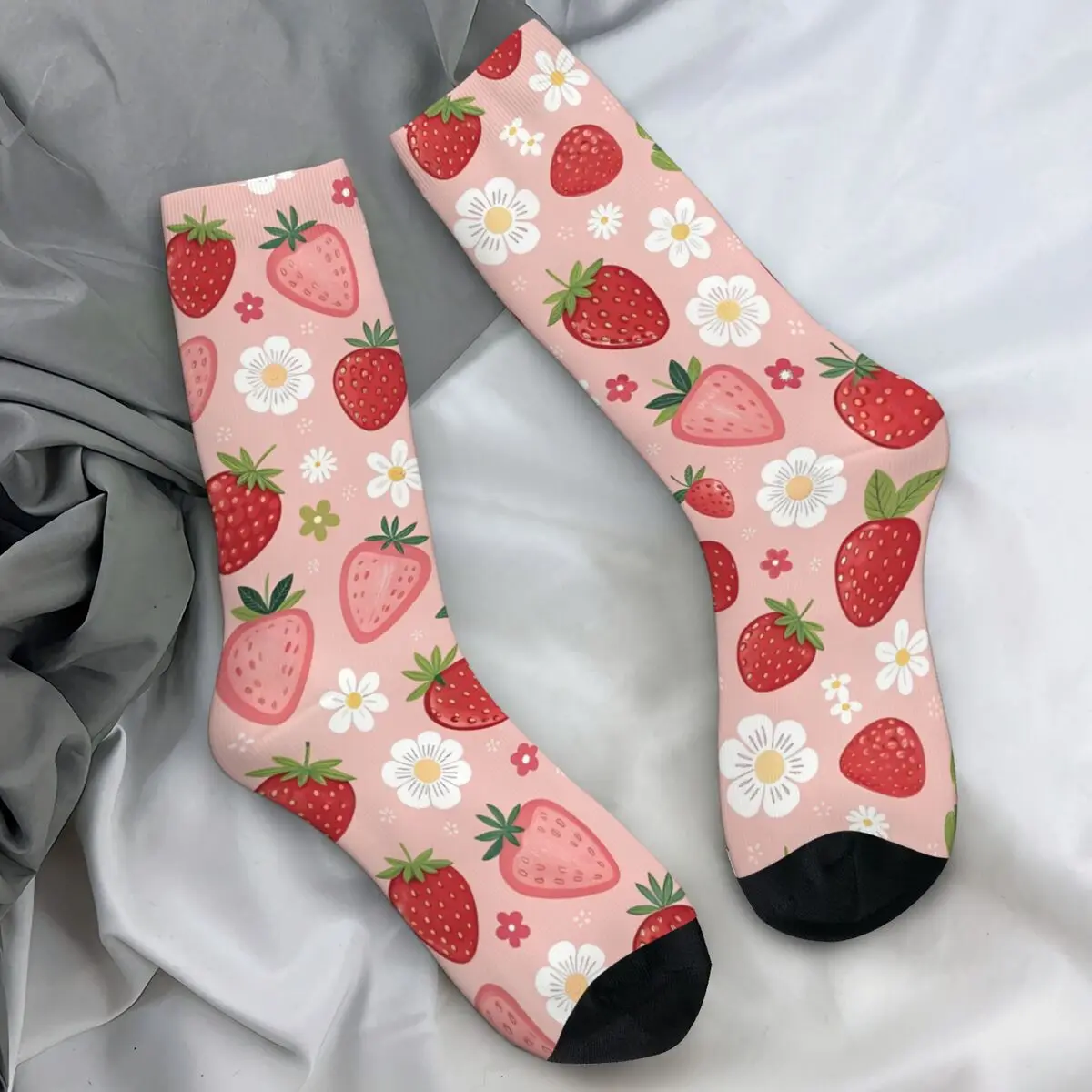 

Носки с рисунком клубники, чулки в стиле ретро, зимние мужские носки против пота, мягкие дышащие дизайнерские носки для скейтборда