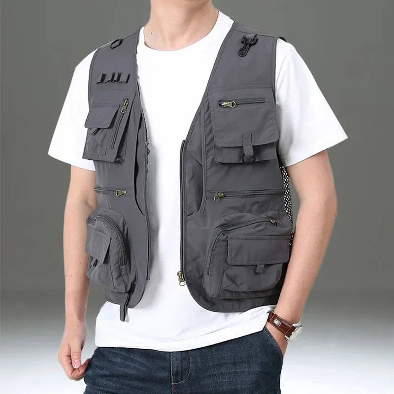 

2025 Outdoor Leisure Vest Men's New Multi-Pocket Breathable Outdoor Sports Coat High-Quality Design Leisure Vest Men