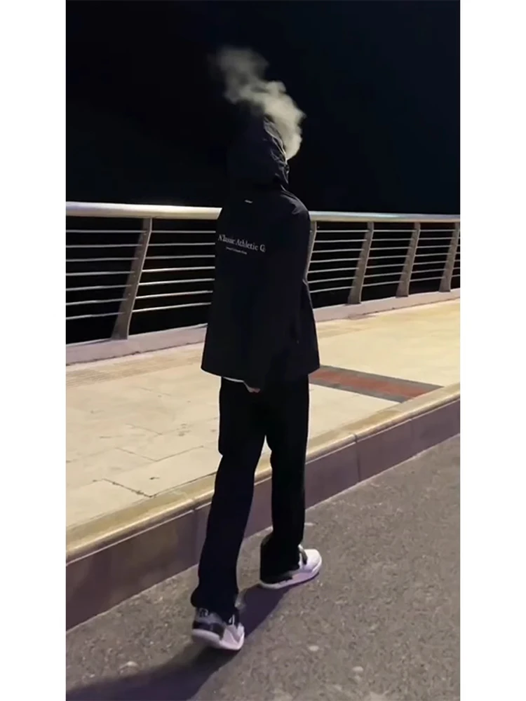 

Slim Fit Straight Leg Bla Jeans Men's Autumn Winter American High Street Cleanfit Trousers Youth Faion Thiened Fce