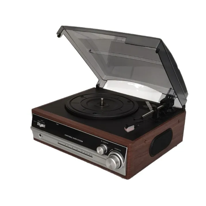Multifunctional Vinyl Record Player, Retro Phonograph with CD, Cassette, Bluetooth, USB, LP Turntable, All-in-1 Gift