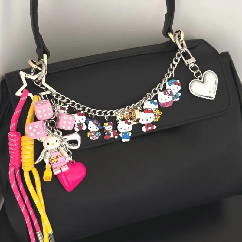 Sanrio Hello Kitty Taschenanhänger Anime Y2K Niedliche Rucksackdekoration Kawaii Cartoon Schmuck Anhänger Accessoires Mädchen Frauen Geschenke