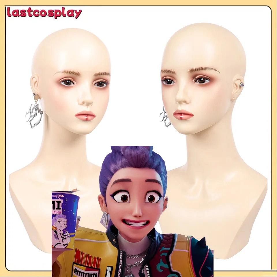 

2025 KPop Demons Rumi Cosplay Silver Earrings Hunter Roleplay Women Costume Accessories Props for Halloween Carnival Party Gifts