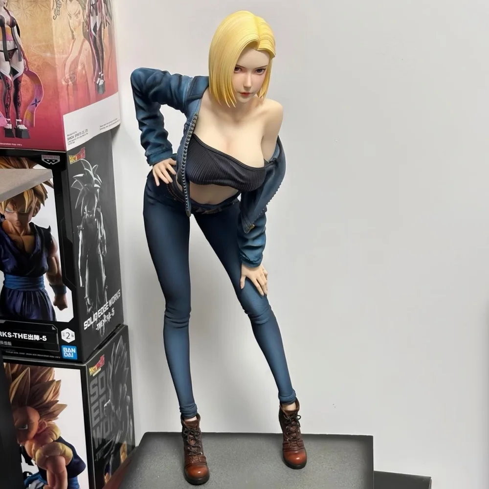 Figuras de Anime Dragon Ball Z, Figura de Androide 18 de 42 cm/16.54 pulgadas, Figura de Acción de PVC, Colección de Modelos de Juguetes, Regalos