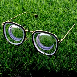 Oversized Round Alloy Temple High Myopia Myopic Myodisc Goc Glasses -11D -12D -13D To -20d
