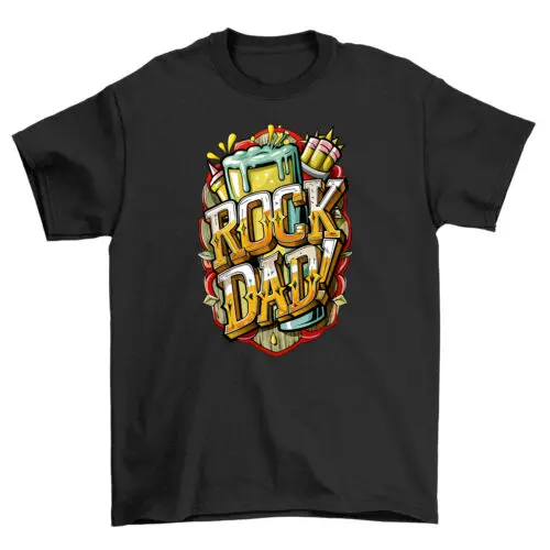 

Dad Rock Star Vibes T-shirt - Funny 100% Cotton Tee for Cool Dads! Unisex Printe