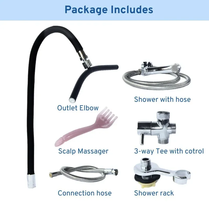 Adjustable Shampoo Bed for Hair Salon Barber Shop Water Circulation Shower System Professional Wash Basin with Drain