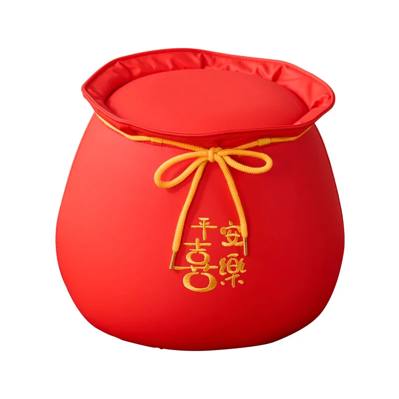 

Lucky bag stool rich little red stool shoe change stool home door creative low cartoon seat pier living roomleather