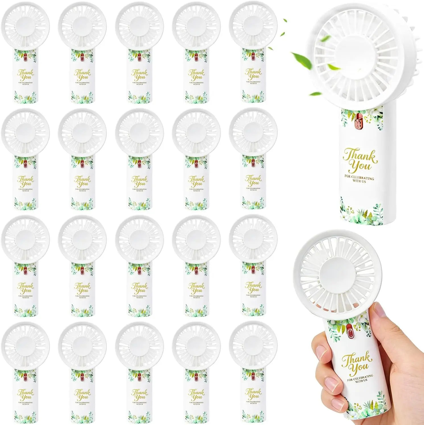 

FUHSY Electric Wedding Fans Bulk Portable Mini Handheld Fans 20 Pcs Small Pocket Fans Lightweight Personal Cooling