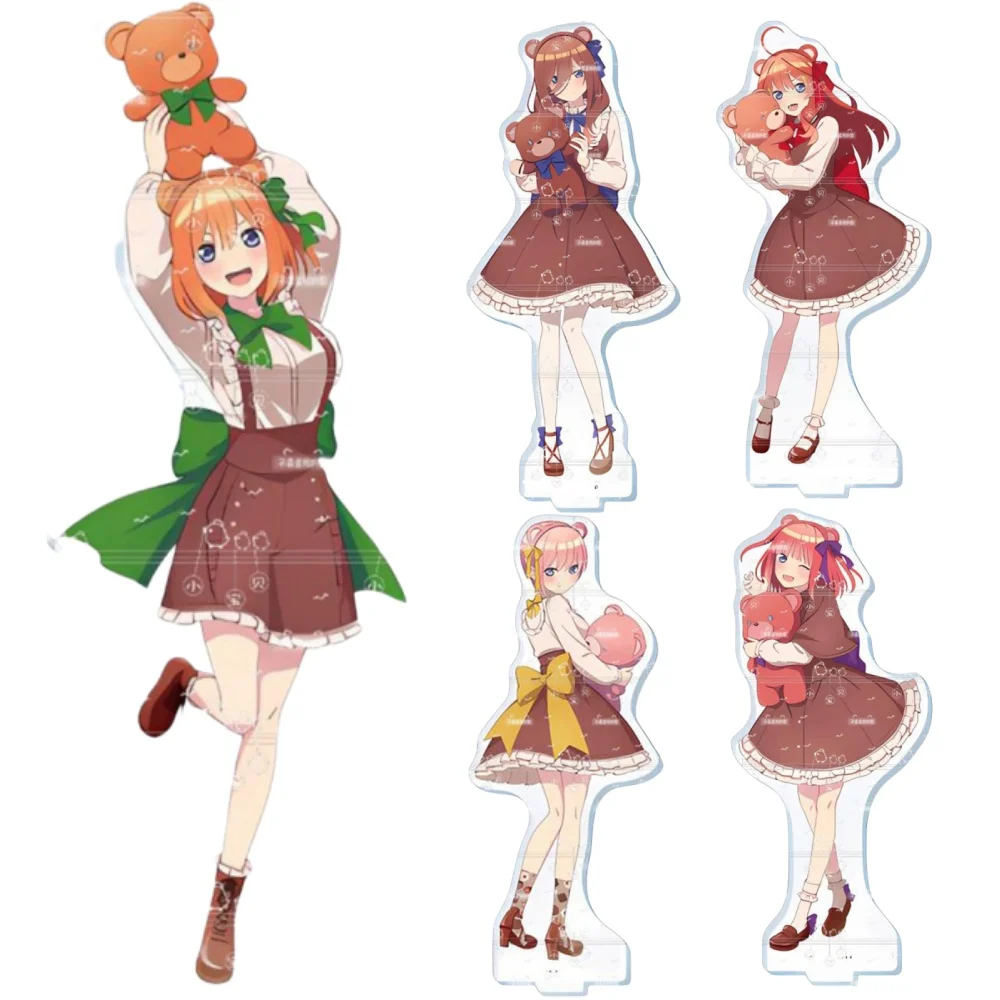 

Cute Anime The Quintessential Quintuplets Nakano Yotsuba Bear HD Character Acrylic Stand Model Plate Desktop Decor series 15cm