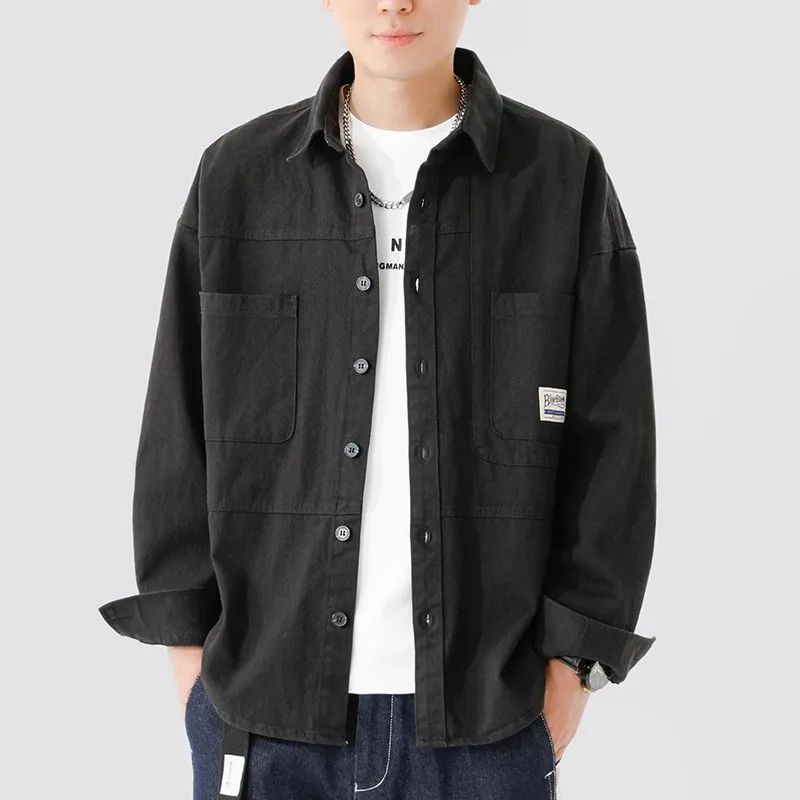 

Fashionable and Comfortable Men's Loose Casual Shirt with Thick Long-Sleeve Corduroy, Versatile Top Jacket