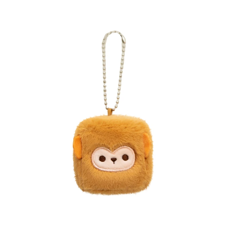 Cute Square Animal Plush Keychain Dog Pig Sheep Stuffed Doll Twelve Chinese Zodiac Signs Pendant Backpack Kids Birthday Gift